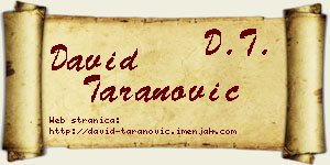 David Taranović vizit kartica